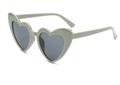 Chic heart-shaped sunglasses in matte morandi green with dark grey UV400 lenses - Green Frame Gray Lens