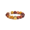 Handmade beaded ring with multi-color natural stone beads and 18K gold-plated bead - Mixed Multi-color (FN0197)