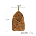 Handwoven brown crochet fruit basket with hanging loop and 35x18cm size labels - 18*35cm