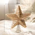 Sparkling gold star Christmas tree topper with glitter finish and spiral base - Gold Sequin Star