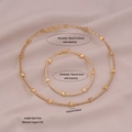 Parure de bijoux dorés élastiques avec collier ras du cou en strass et bracelet femme - Modèle Papillon / Doré