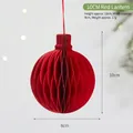 Red honeycomb paper lantern ornament for Christmas decor 10x8cm festive hanging craft - 10cm Lantern / Red