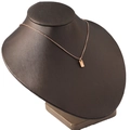 Minimalist rose gold rectangular pendant necklace with polished box chain on a neck display - Rose Gold (1 Pendant)