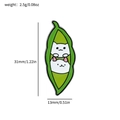 Kreative Erbsenschote Katzen Brosche mit zwei weißen Kätzchen in grüner Kapsel Pin - Erbsenkatze Stil 2
