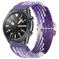 Detail of purple gradient nylon braided strap with rose gold buckle for Samsung Galaxy watch - Grape Purple