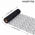 Black jacquard mesh roll with spider web texture for DIY floral and party decor - Black