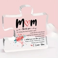 Acrylic puzzle gift for Mother of the Day with pink floral crown design and heart motif - Mom Cherish Style (Q90)