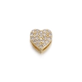 Sparkling 18K gold-plated heart pendant with pave cubic zirconia for DIY jewelry - Full Zirconia Gold Heart Large Hole Charm (Style 3)