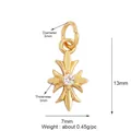 Detail of a gold-plated cross pendant with dimensions 13mm by 7mm and inset zircon stone - Center Zircon Cross / M609088-Gold