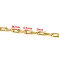 Gold stainless steel knot chain variant with 16mm link length and 6.5mm width details - 18K Gold Plated Horseshoe Link Chain 6.5mm