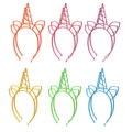 Set of six colorful PVC unicorn headbands for children party favors in various bright colors - Unicorn Headbands Set (12pcs)
