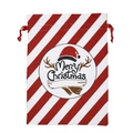 Christmas gift bag featuring red white diagonal stripes and Merry Christmas logo design - 45*63CM, HK-32 (Stripe & Hat)