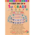 Set de bracelets mère-fille en perles colorées avec MINI et MAMA pour le CP école - Carte 1ère Année