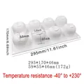 8-cavity white silicone fruit mousse mold, 295x170x46mm, heat resistant -40 to 230C - 8-Cavity Cherry Mousse Mold / White