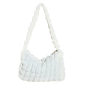 Sac à bandoulière blanc minimaliste à texture bulles avec fermeture éclair pour femme - Blanc Cassé
