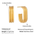 Dimensioni dettagliate per orecchini a cerchio in acciaio inossidabile dorato - Oro (YYE023137)