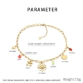 Specifiche dettagliate della collana in acciaio inossidabile dorato con ciondoli - Stile Fragola e Girasole (KN293103-SXSJ)