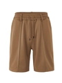 Men's brown quick-dry mesh shorts with breathable honeycomb texture and drawstring - S / Camel