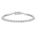 Elegant S925 sterling silver tennis bracelet with 2.5mm round cut moissanite stones - 2.5mm Zirconia / 14cm