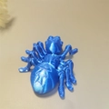 Articulated 3D printed spider toy with flexible joints in metallic blue finish - Spider / Blue