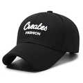 Berretto da baseball nero con ricamo 3D Creates FASHION e visiera curva classica - Nero Con Lettere Bianche