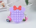 Cute purple Minnie-style silicone pop-it shoulder bag with adjustable donut print strap - Minnie Purple Style