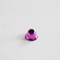 Dettaglio di campanellino viola metallizzato da 2,1 cm con sfaccettature e foro - 21mm / Viola