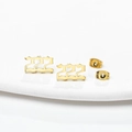 Minimalistische vergoldete 222 Engel-Zahlen-Ohrstecker aus Edelstahl in Gold-Ausführung - 222 Gold