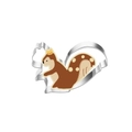 Macro view of squirrel shaped stainless steel cookie cutter with cute brown squirrel design - Squirrel 7279