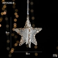Champagne gold glitter star Christmas tree ornament with 8cm size and 22g weight details - 3D Star
