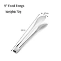 Pince de cuisine de 9 pouces en acier inoxydable de 24 cm avec fentes de drainage - Type standard / 9 Pouces / Argent