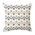 Christmas pillowcase with black and gold snowflake chevron patterns on a white background - Style 21 / 18x18 Inch