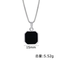 Zonder ketting Zilver/Zwart Emaille