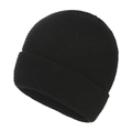 Berretto in maglia a nido d'ape nero da donna per calore invernale e stile streetwear - L / Nero