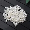 White oval freshwater pearls with pre-drilled holes for DIY jewelry making - Large Hole Rice Pearl (4-5mm Hole 1.2mm)