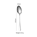 Polierter Edelstahl Esslöffel, 20,5cm lang, minimalistisches silbernes Besteckdesign - Nr.1 Spitzlöffel