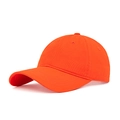 Classic bright orange cotton baseball cap with curved brim and adjustable soft top crown - Adjustable / Orange