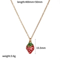 Detailed view of strawberry pendant necklace with size 400+50mm and 3.6g weight - Gold Red Strawberry Necklace Style (TN60538)