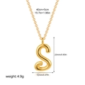 Minimalist 18K gold stainless steel letter S pendant necklace with size specifications - Letter S