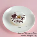 7cm weißer Simulationsdonat mit Schokoglasur, 3cm dicker PU-Schaum Dessertdekor - Kühlschrankmagnet-Stil / Cremeweiß (Perlen-Donut)