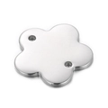 Ciondolo a forma di nuvola in acciaio inossidabile argento con due fori per collane fai-da-te - Forma Floreale a Nuvola (KLJ6371-Z) / Argento