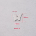Ciondolo a farfalla in acciaio inossidabile lucido 14,8x10,8mm per creazione di gioielli - Piccola Farfalla in Acciaio (14.8x10.8mm)