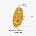 Goldener Edelstahlring mit Spiraltextur, 1,7 cm Innendurchmesser und 3,5 cm Höhe im Detail - Gold-Oval-Stil / Gold