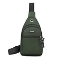 Bandolera de pecho verde oscuro en tela Oxford resistente al agua con tres cierres - Estilo 1 (7075) / Verde Militar
