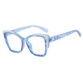 Modieuze blauwe marmeren TR90 blauwlichtfilter bril met vierkant cat-eye montuur - Blauw Marmer
