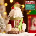 Santa Claus themed Christmas gift jar with red knitted fabric and 150g velvet material - Green Tree Santa (Candy Box-S217-A)