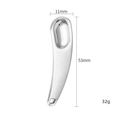 Silver zinc alloy eye cream applicator tool with 53mm length and 11mm width dimensions - Silver Crescent Shape (X0172)