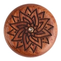 UFO-Brotteigschneider aus Palisander mit Mandala-Gravur für französisches Baguette - Muster 14 Blumenzentrum + 5 Klingen