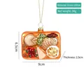 Glass charcuterie board Christmas ornament with cheese and grape details in orange - Style 11-Charcuterie Cheese Board