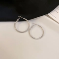 Detail von silbernen Creolen auf Vintage Buchseite für einen schicken, minimalistischen Look - Klein / Silber